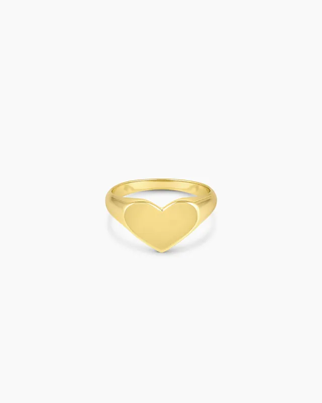 Louise Heart Signet Ring sold by Gorjana