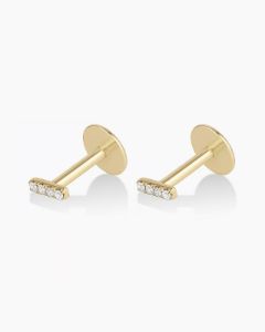 Diamond Pavé Bar Flat Back Studs sold by Gorjana