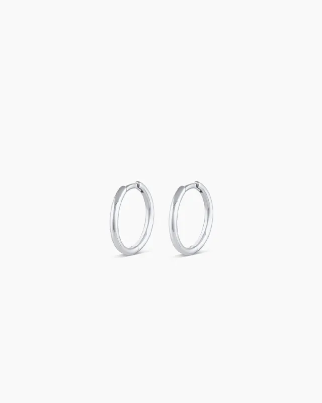 14k White Gold Classic 11mm Huggies sold by Gorjana