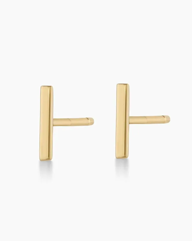 14k Gold Rose Bar Studs sold by Gorjana