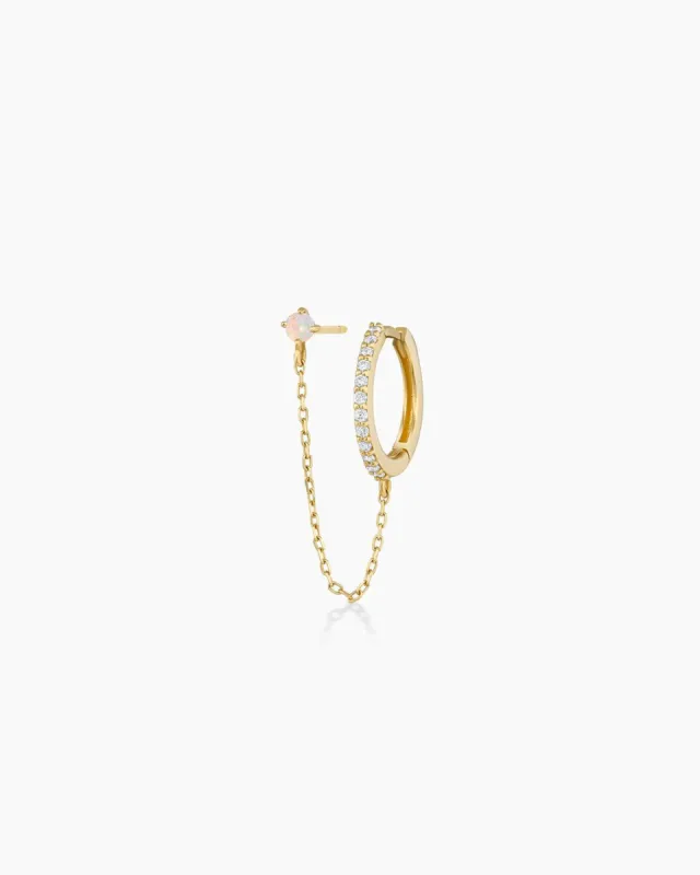 Diamond and Opal Chain Huggie sold by Gorjana
