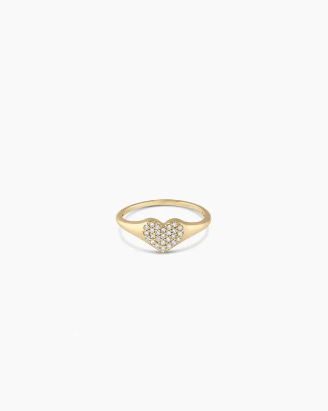Diamond Heart Signet Ring sold by Gorjana
