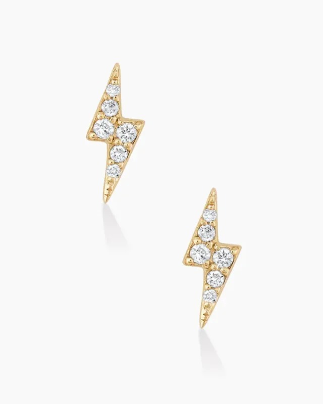 Diamond Lightning Studs sold by Gorjana