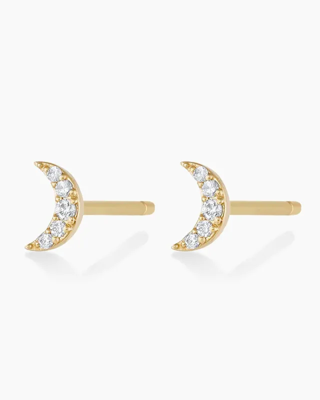 Diamond Crescent Studs sold by Gorjana