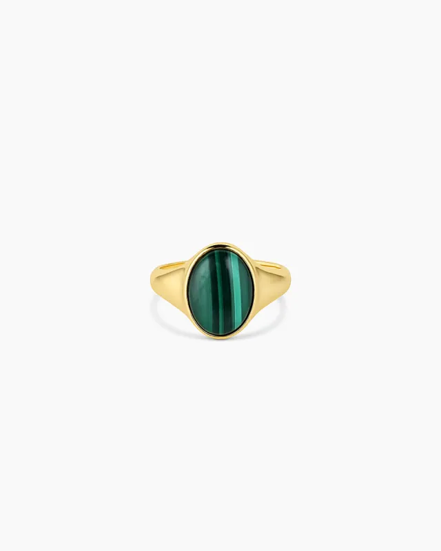 Lou Gemstone Ring - Malachite sold by Gorjana