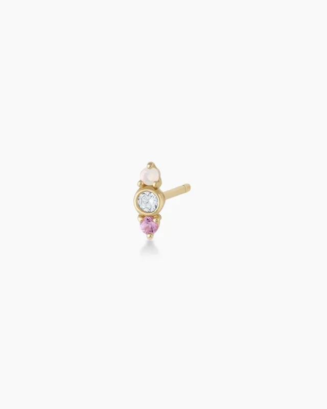 Diamond and Pink Sapphire Stud sold by Gorjana