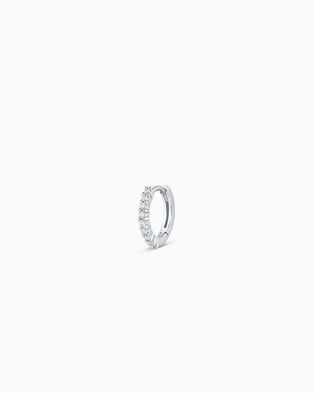 14k White Gold Diamond Pavé Huggie sold by Gorjana