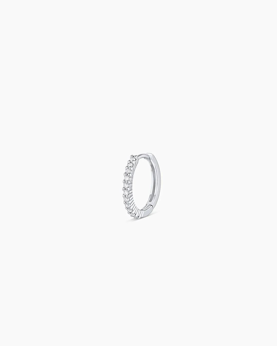 14k White Gold Diamond Pavé Huggie sold by Gorjana product image thumbnail 5