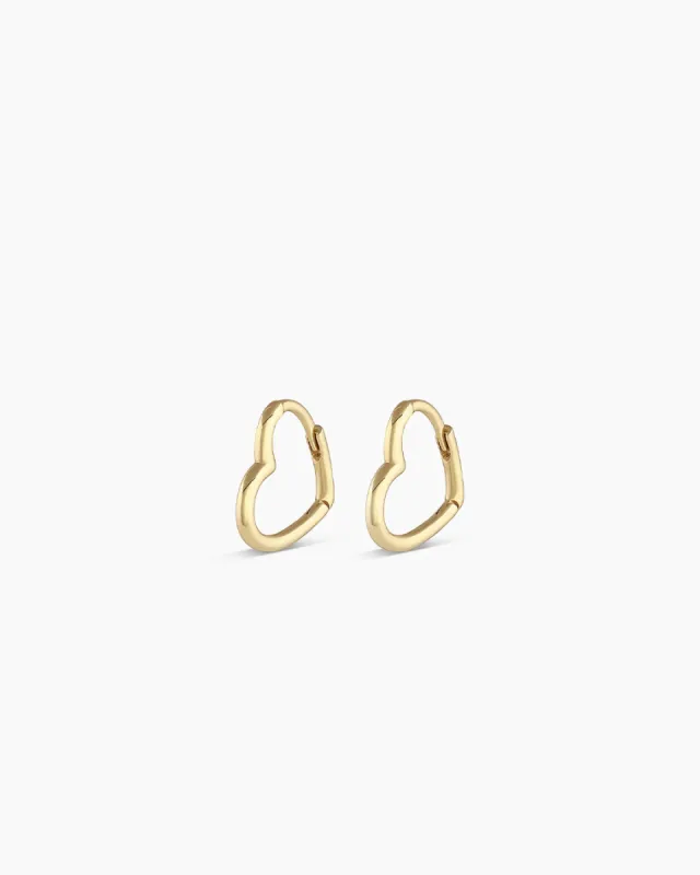 14k Gold Mini Open Heart Huggies sold by Gorjana