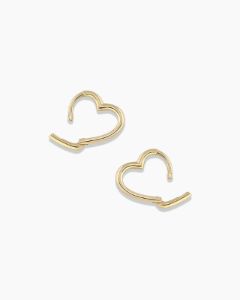 14k Gold Mini Open Heart Huggies sold by Gorjana