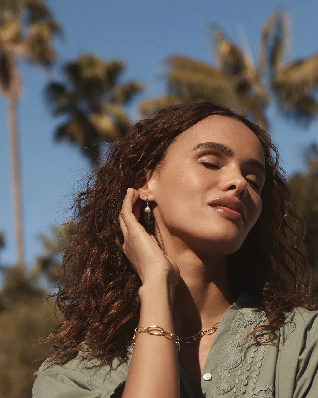 Pink Pearl Huggies sold by Gorjana product image thumbnail 3