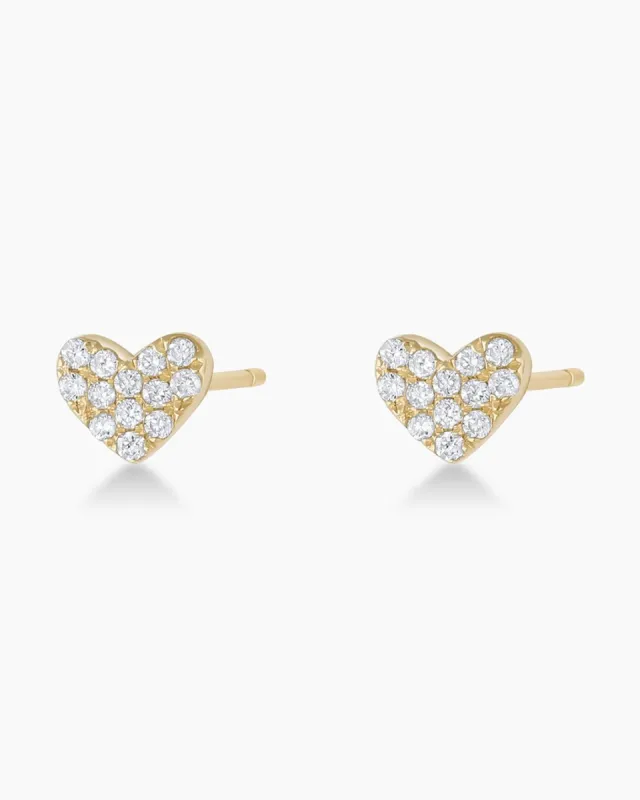 Diamond Pavé Heart Studs sold by Gorjana