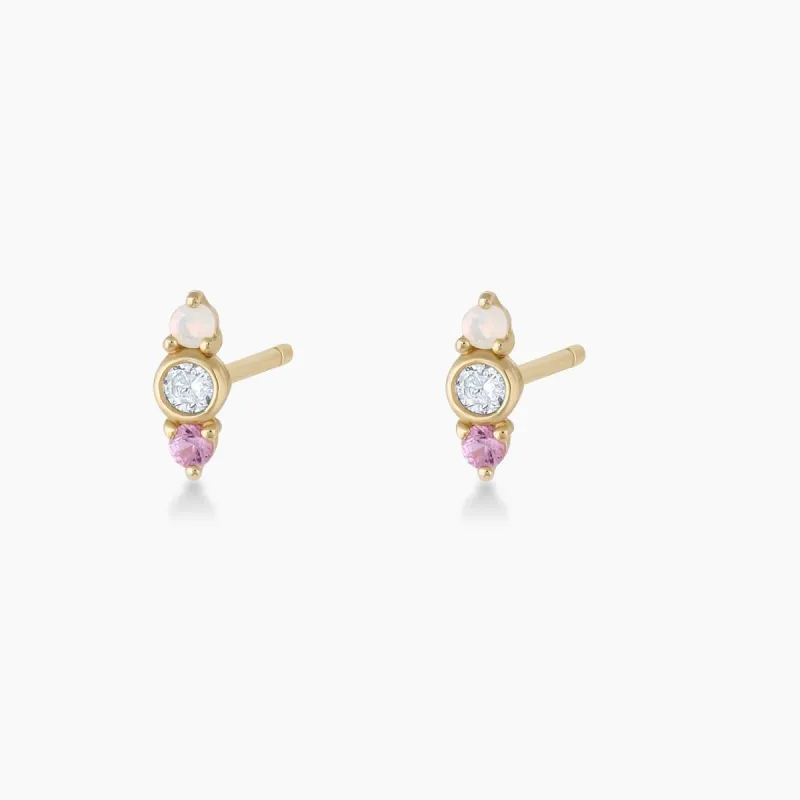 Diamond and Pink Sapphire Studs sold by Gorjana
