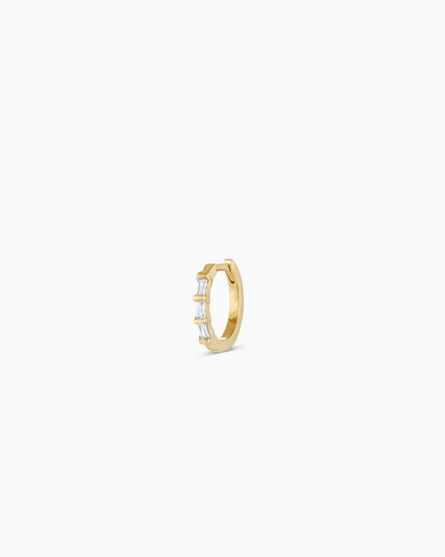 Baguette White Sapphire Huggie sold by Gorjana