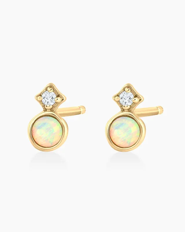 Diamond and Opal Stacked Studs sold by Gorjana