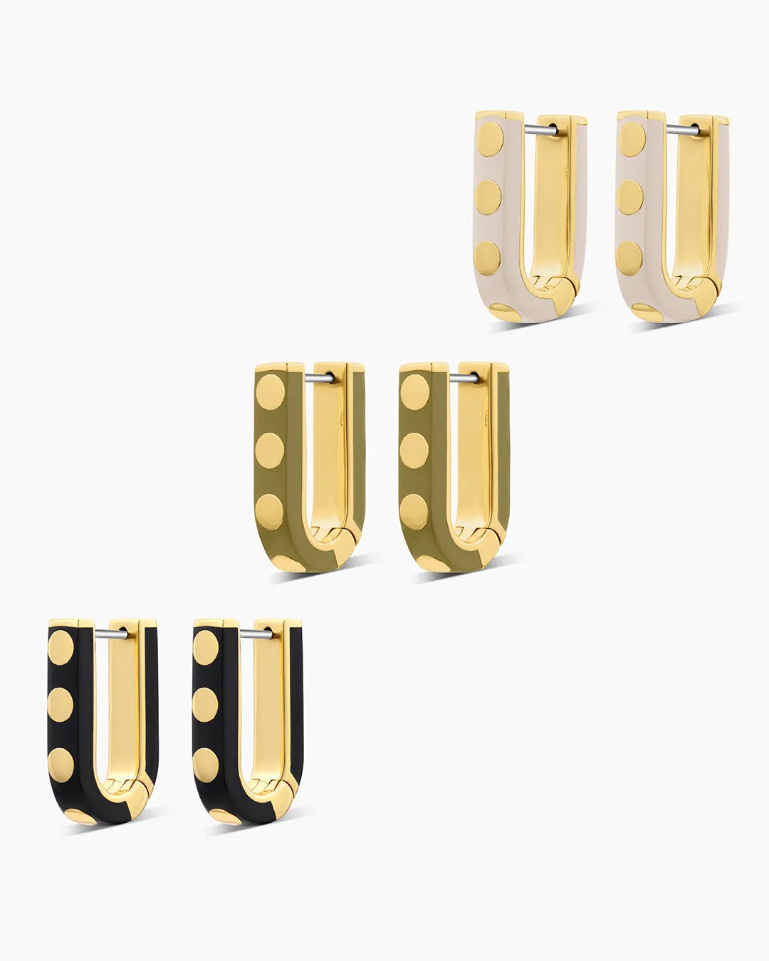 Asher Enamel Link Hoops sold by Gorjana