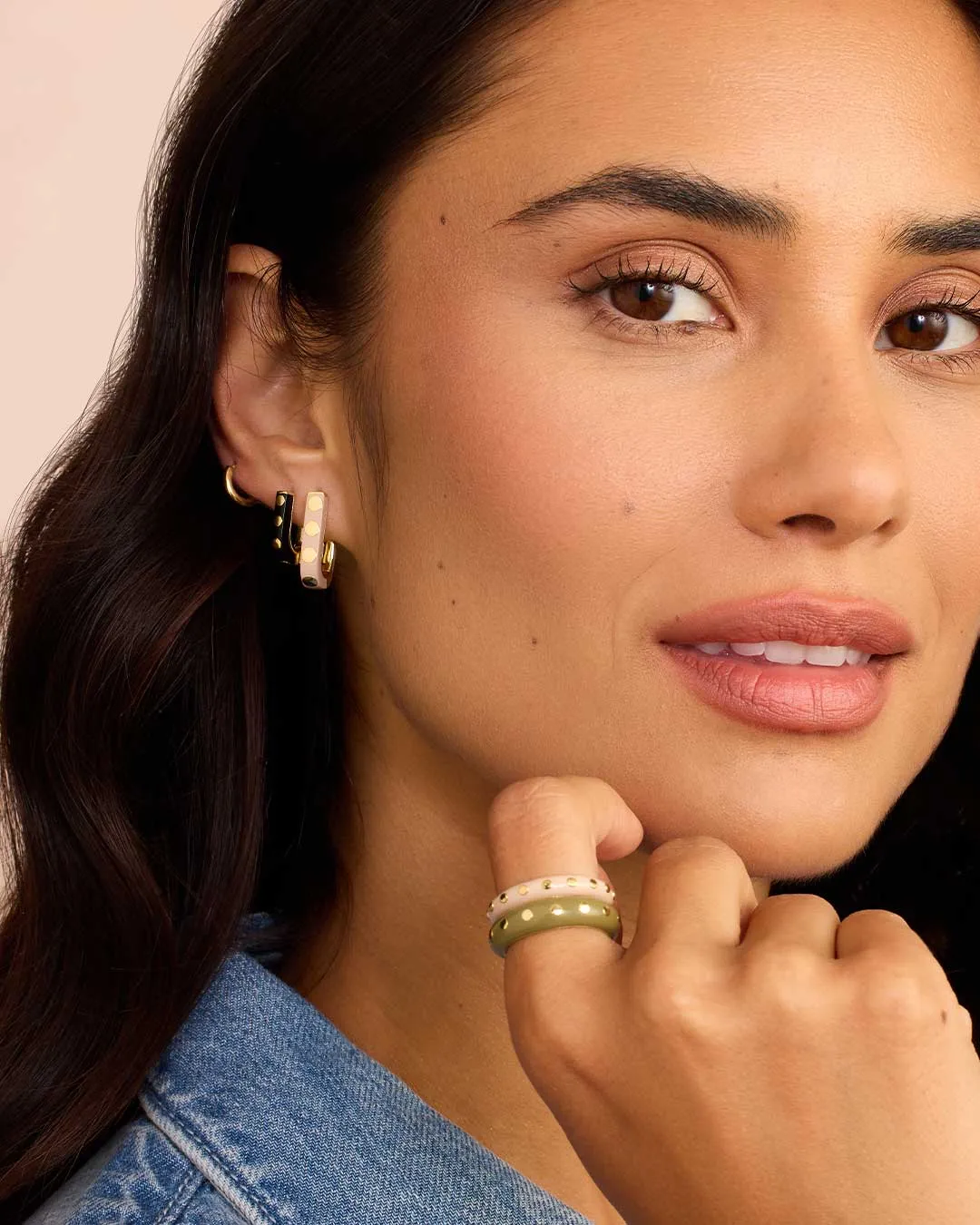 Asher Enamel Link Hoops sold by Gorjana product image thumbnail 4