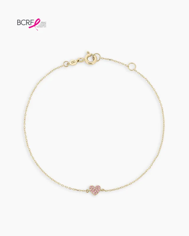 Pink Sapphire Pavé Heart Bracelet sold by Gorjana