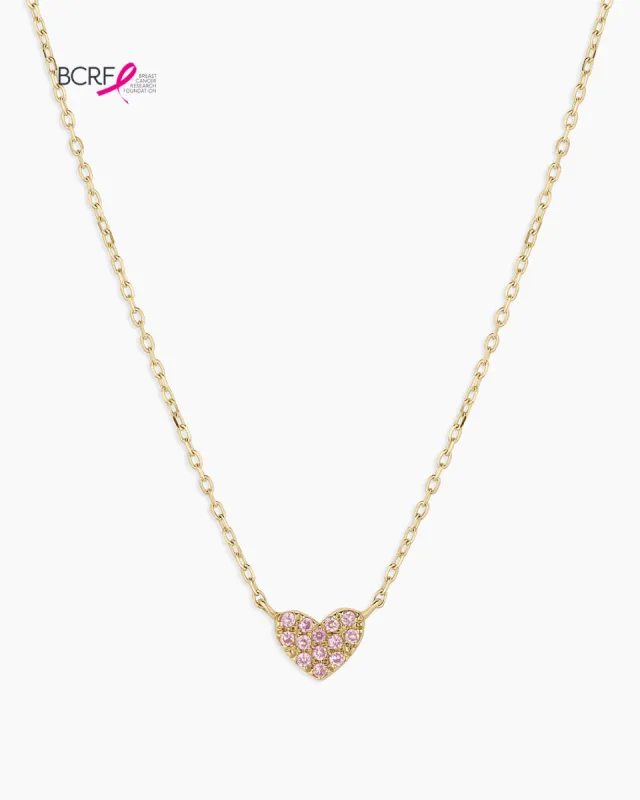 Pink Sapphire Pavé Heart Necklace sold by Gorjana