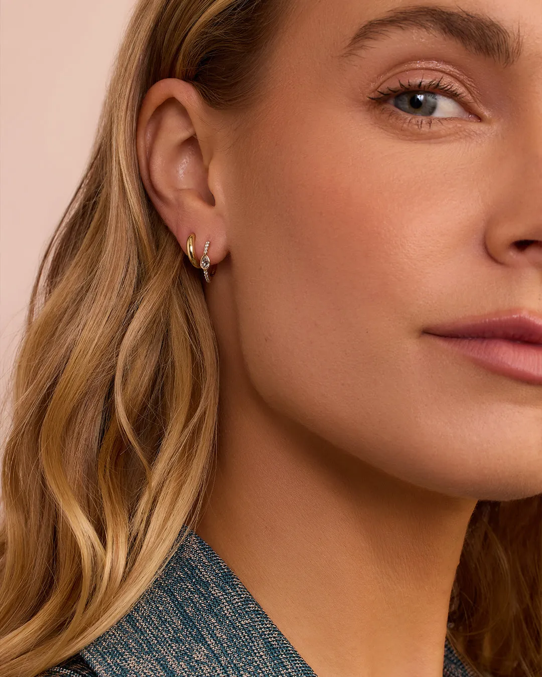 Lab Grown Diamond Pear Charm Huggies sold by Gorjana product image thumbnail 3