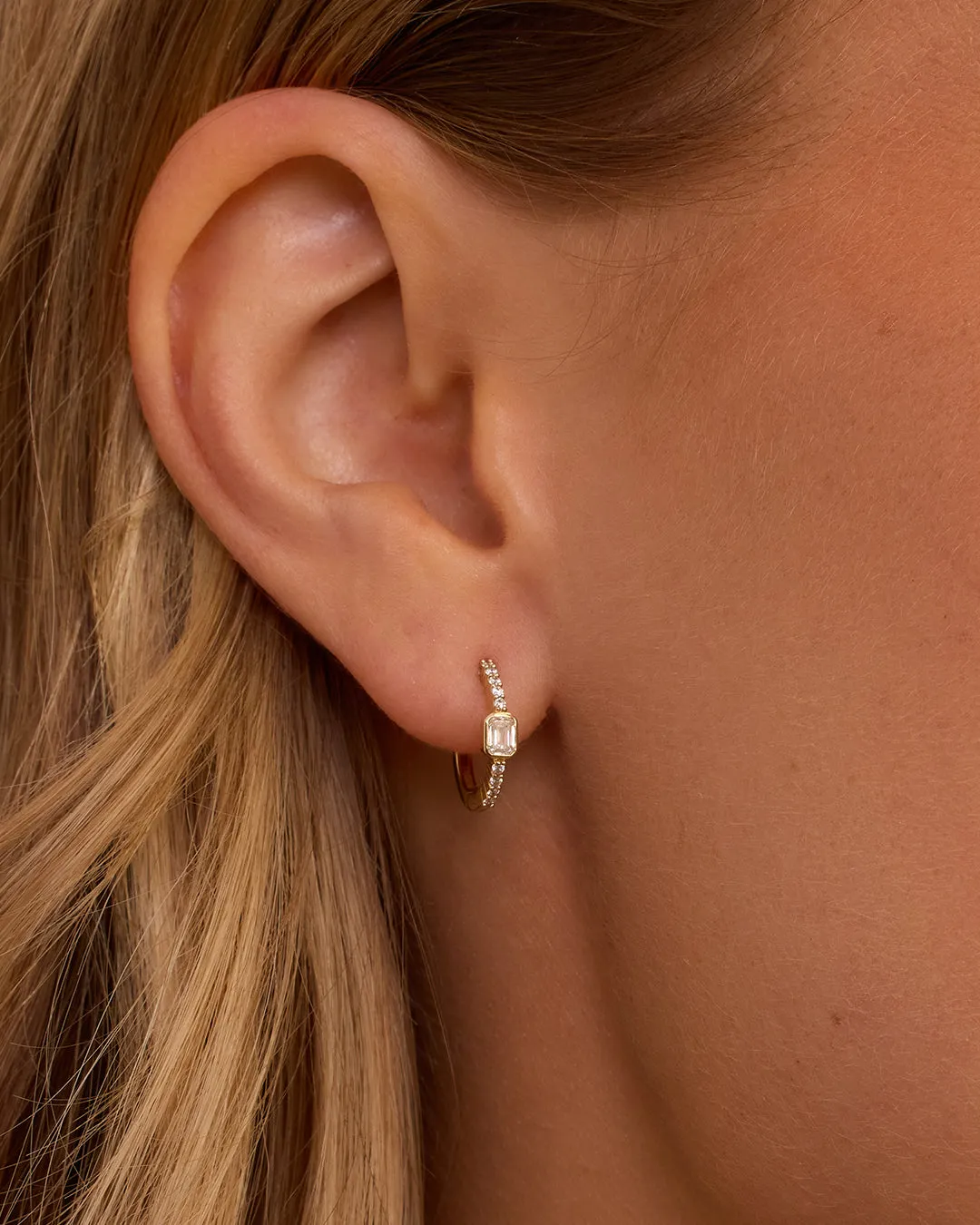 Lab Grown Diamond Emerald Charm Huggies sold by Gorjana product image thumbnail 2