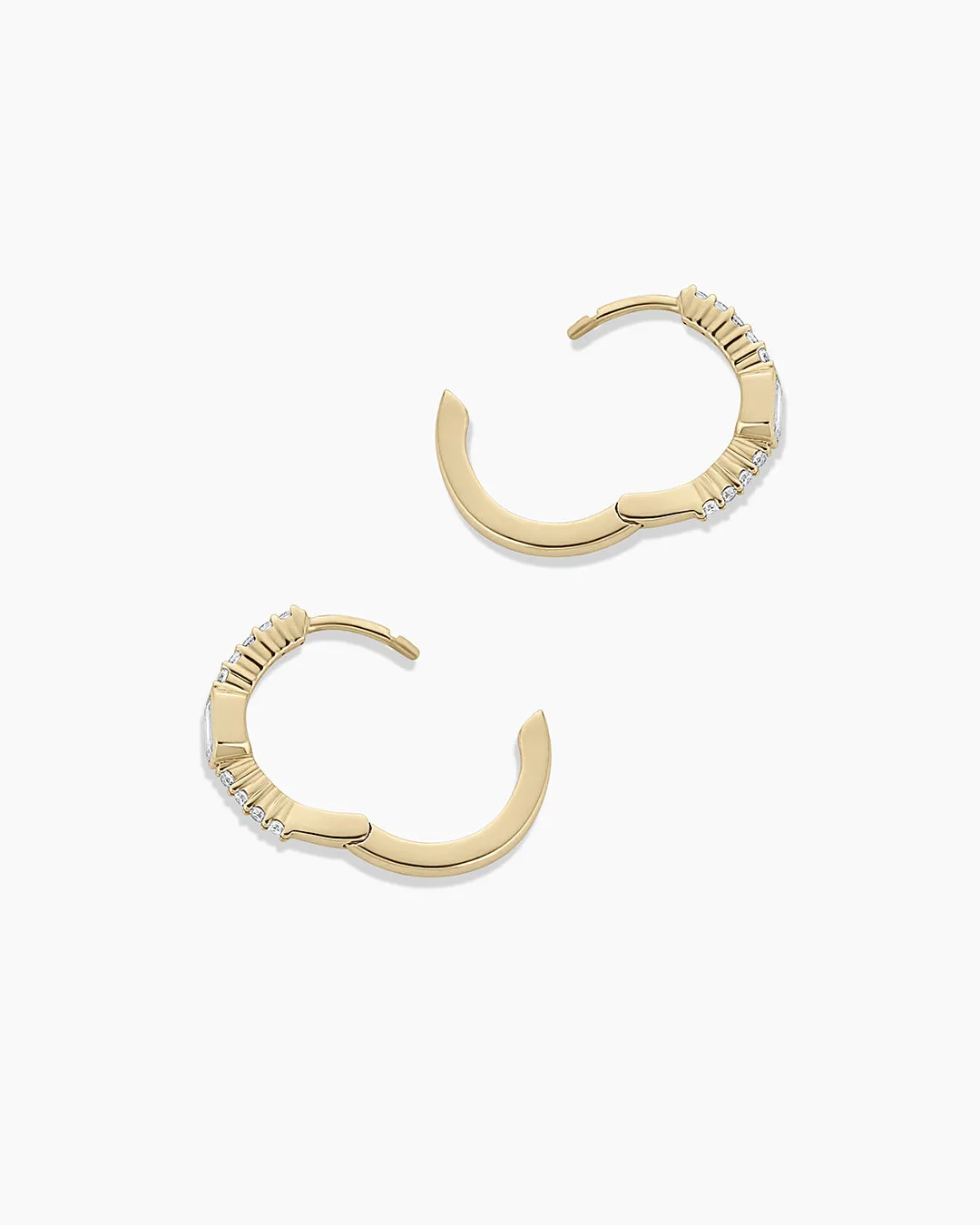 Lab Grown Diamond Emerald Charm Huggies sold by Gorjana product image thumbnail 4