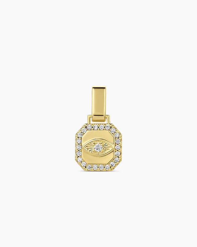 Shimmer Evil Eye Tag Charm sold by Gorjana