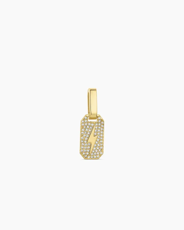 Shimmer Bolt Tag Charm sold by Gorjana