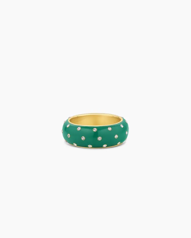 Noel Green Enamel Shimmer Ring sold by Gorjana