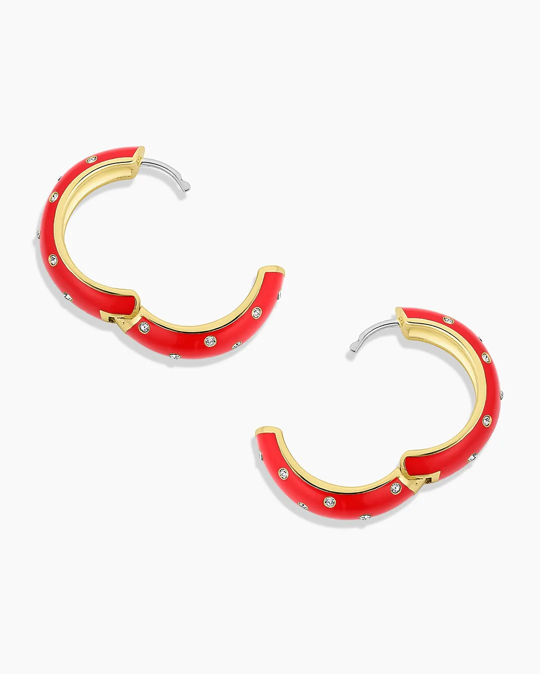 Noel Enamel Shimmer Hoops sold by Gorjana product image thumbnail 4