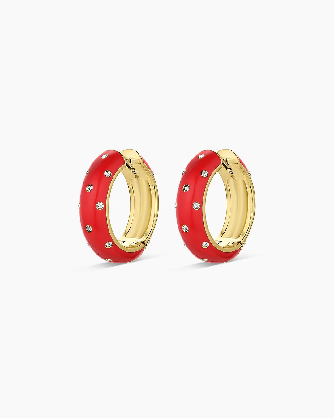 Noel Enamel Shimmer Hoops sold by Gorjana