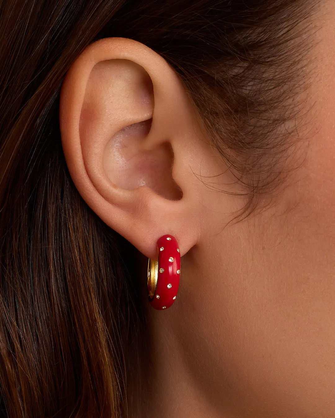 Noel Enamel Shimmer Hoops sold by Gorjana product image thumbnail 2