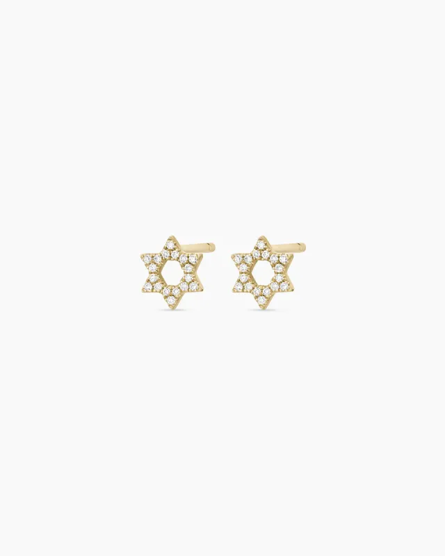 Diamond Star of David Studs sold by Gorjana