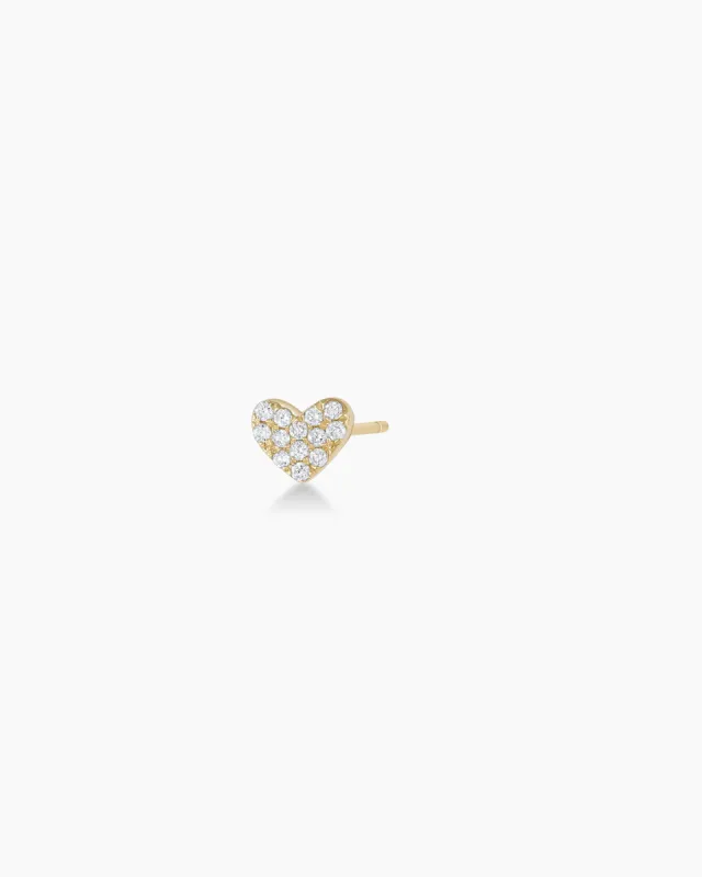 Diamond Pavé Heart Single Stud sold by Gorjana