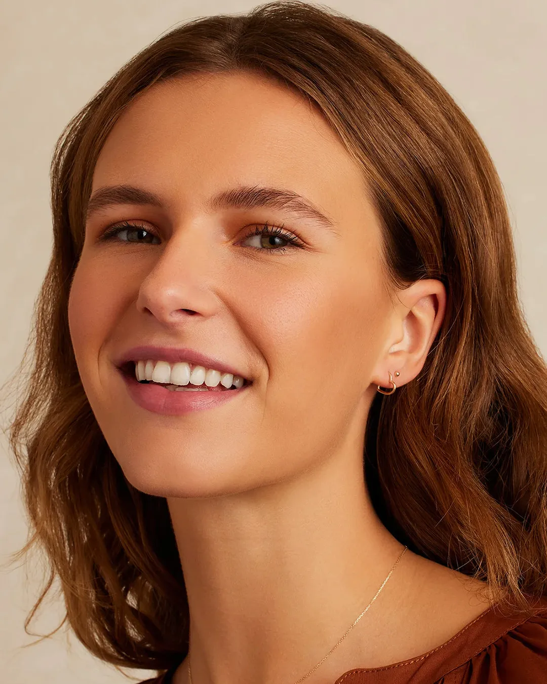 14k Gold Mini Open Heart Single Huggie sold by Gorjana product image thumbnail 3