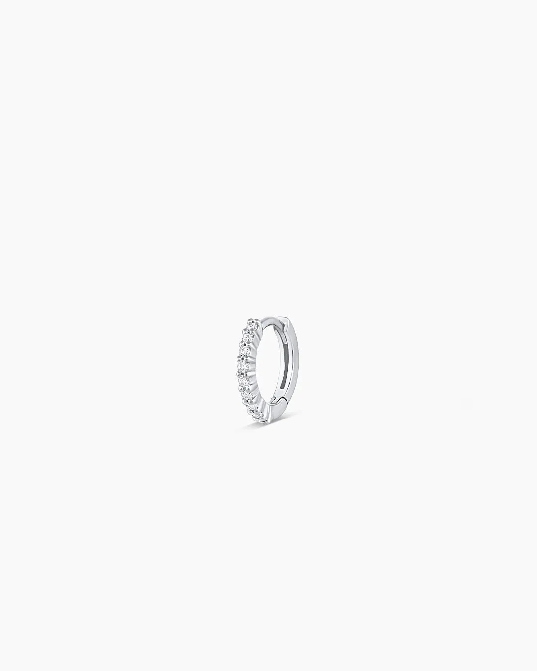 14K White Gold Diamond Pavé Single Huggie sold by Gorjana