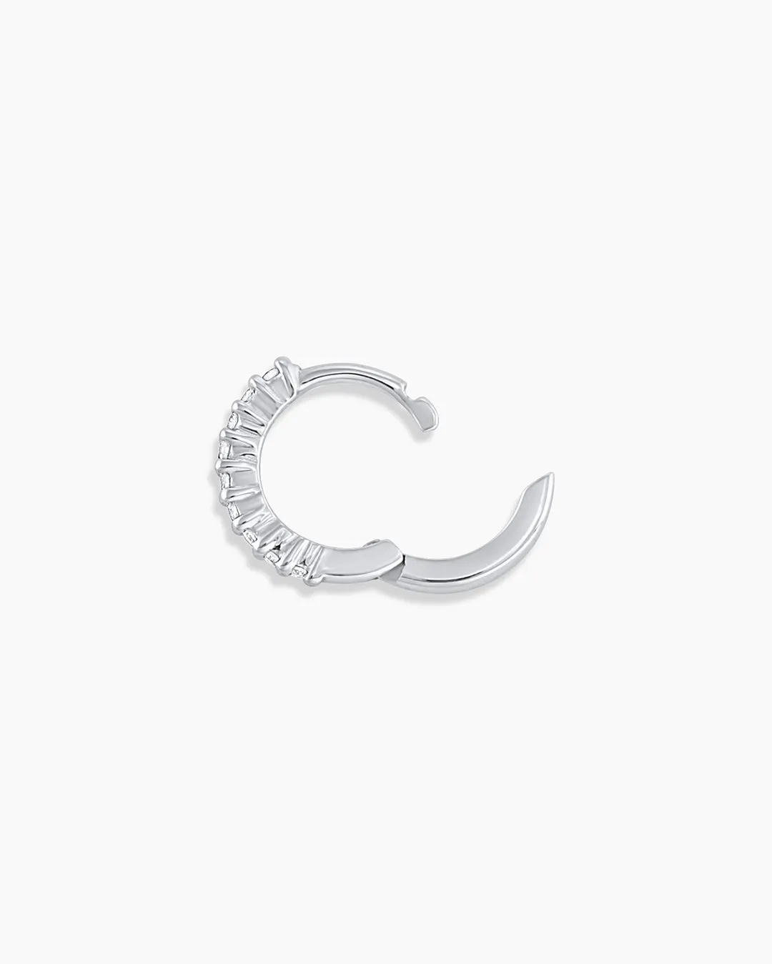 14K White Gold Diamond Pavé Single Huggie sold by Gorjana product image thumbnail 4