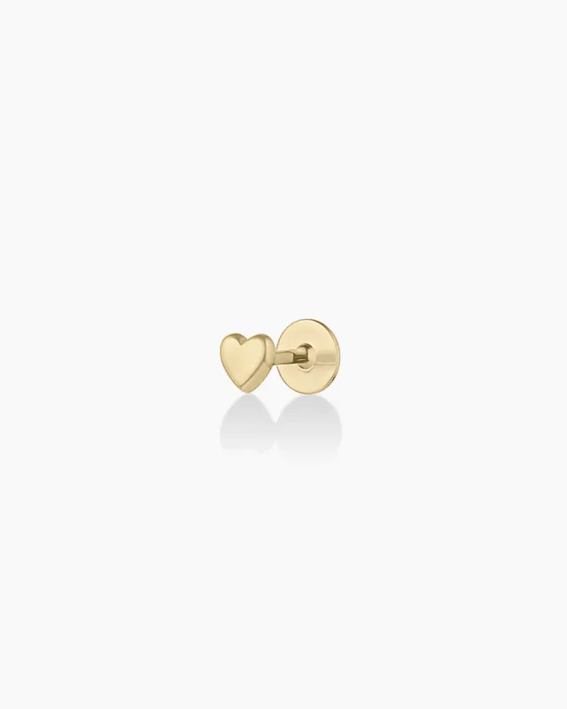 14k Gold Heart Flat Back Single Stud sold by Gorjana