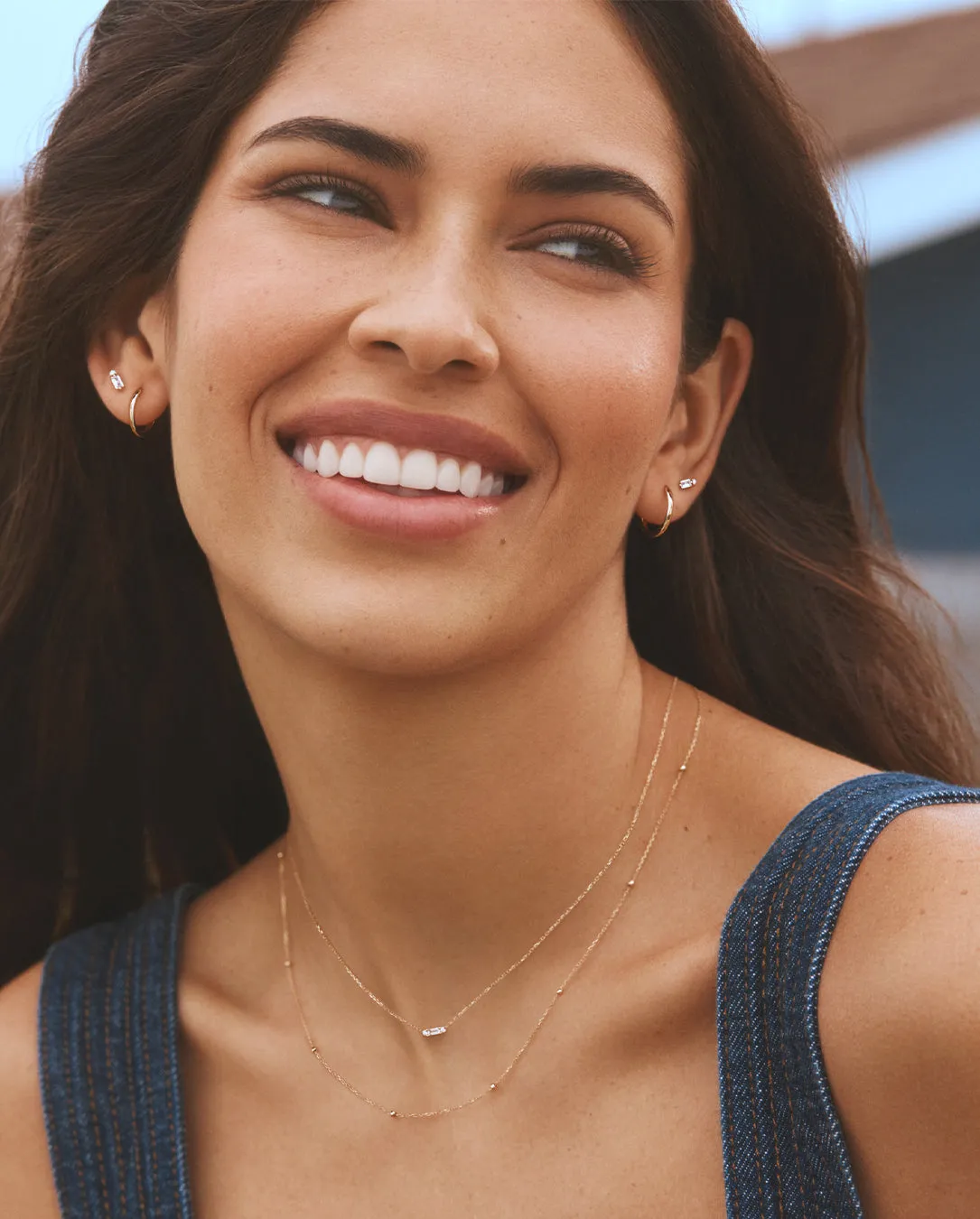 Diamond and White Sapphire Amara Single Stud sold by Gorjana product image thumbnail 3