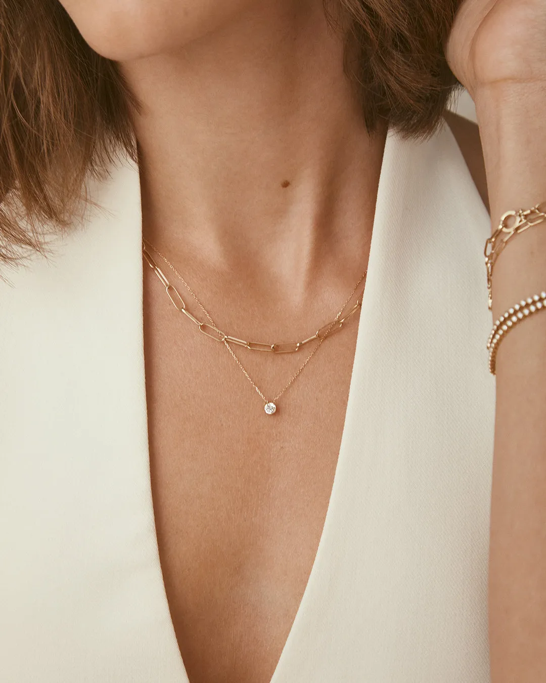Lab Grown Diamond Halo Necklace sold by Gorjana product image thumbnail 3