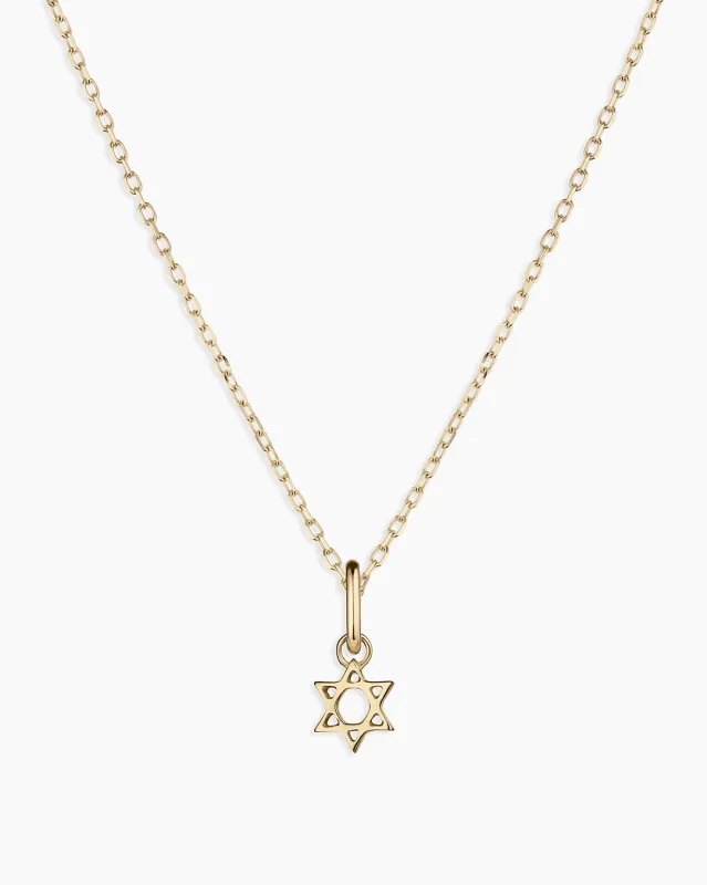 14k Gold Star of David Charm Necklace sold by Gorjana