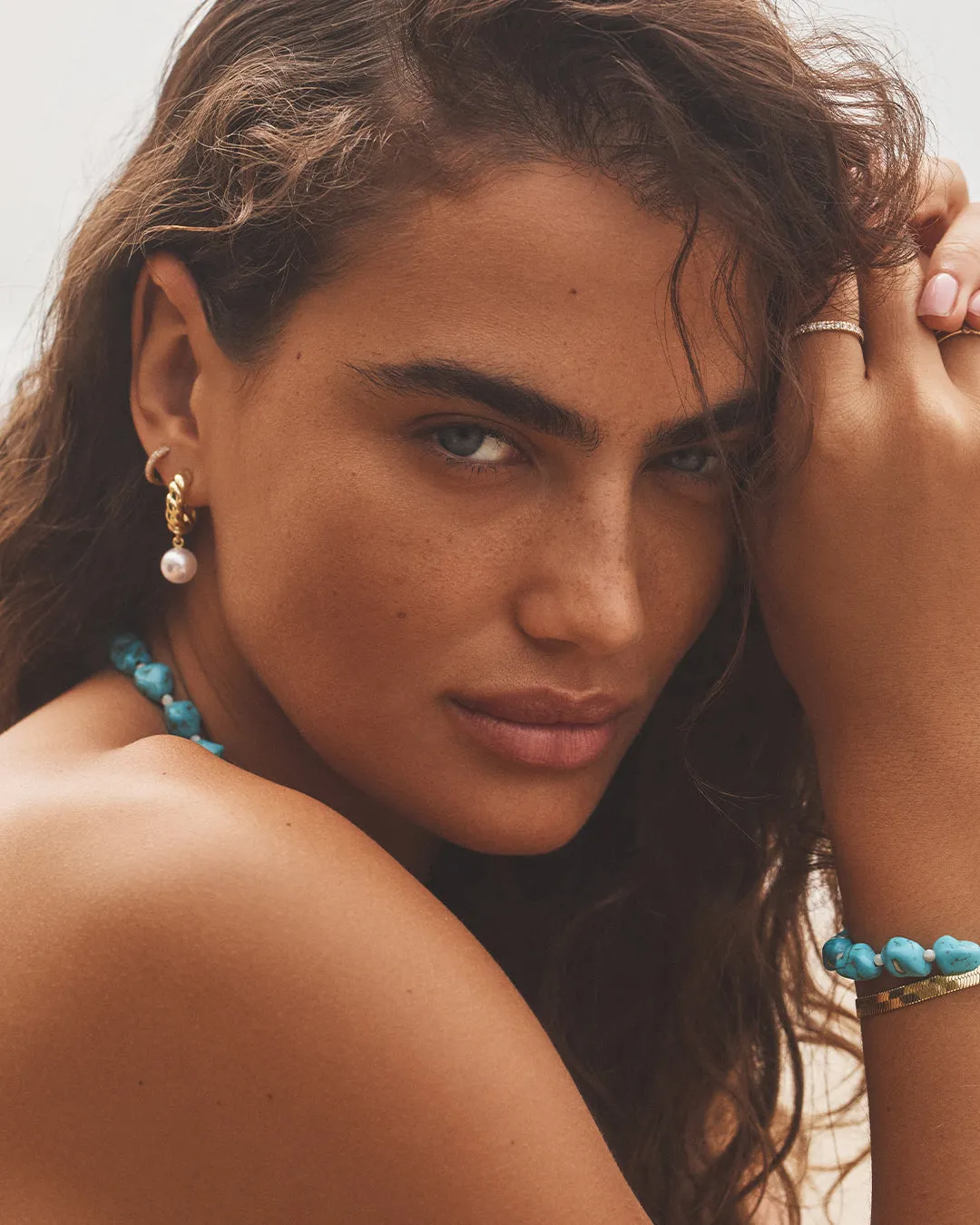 Pearl Crew Hoops sold by Gorjana product image thumbnail 3