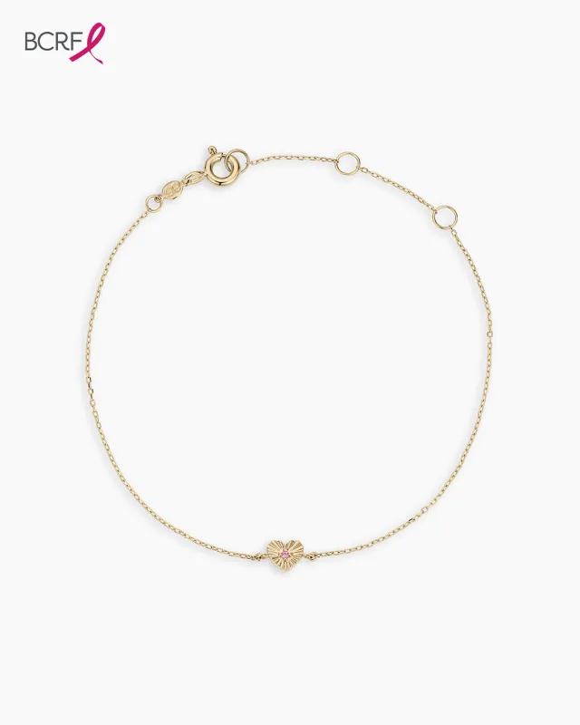 Pink Sapphire Vintage Heart Bracelet sold by Gorjana