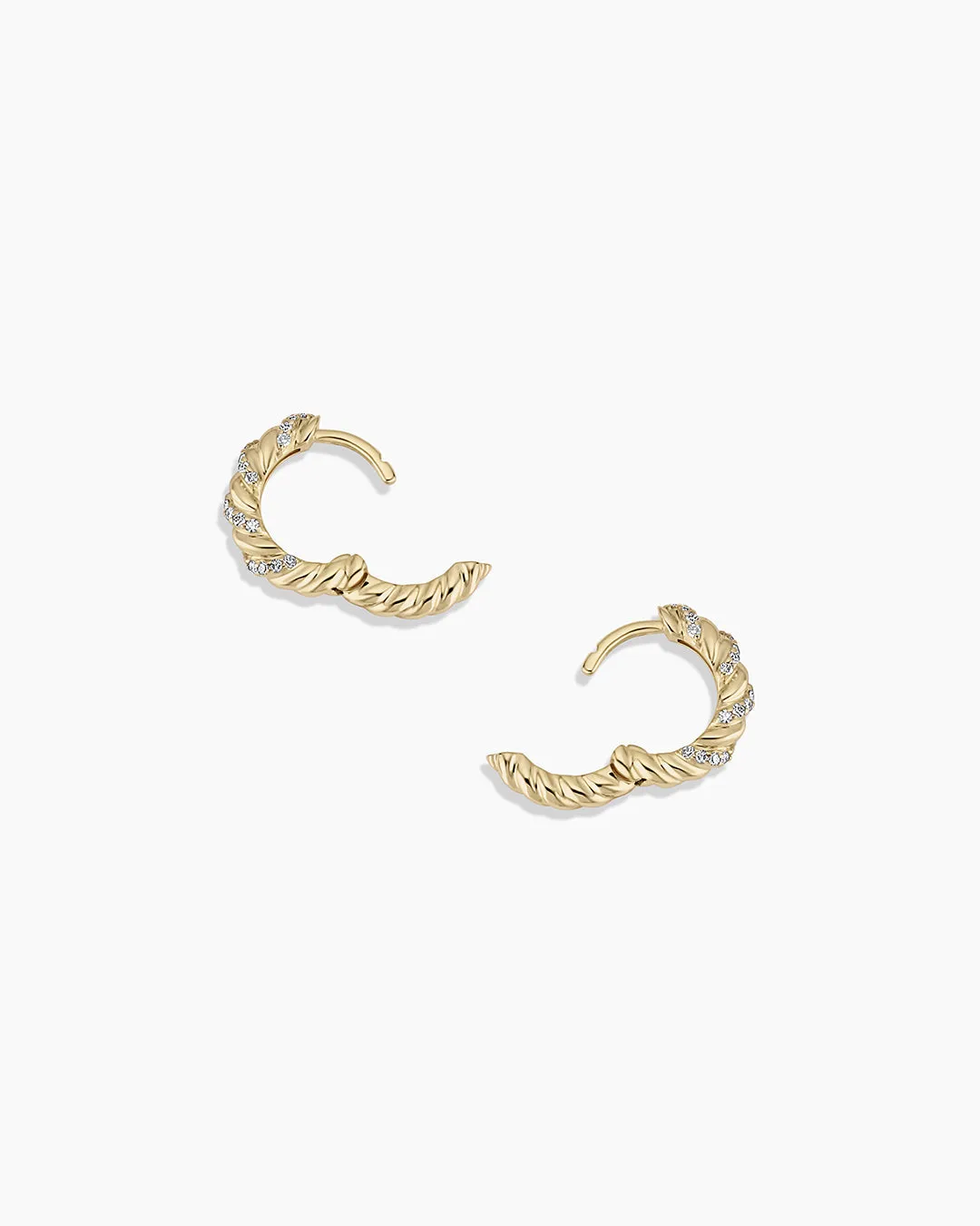 14K Diamond Crew Huggies sold by Gorjana product image thumbnail 4