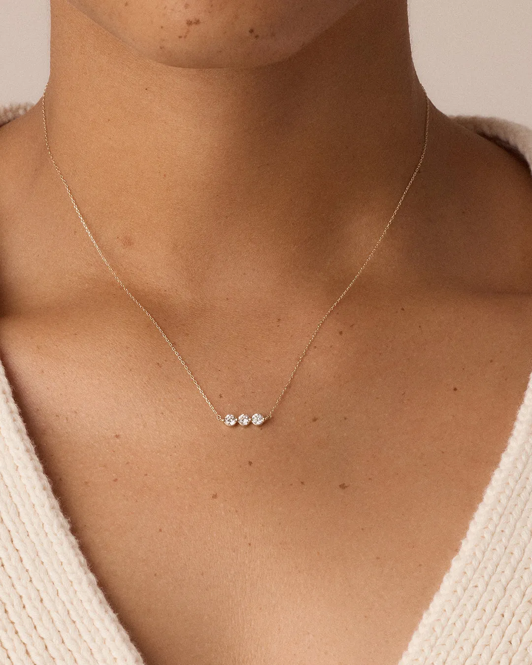 Lab Grown Diamond Halo Row Necklace sold by Gorjana product image thumbnail 2