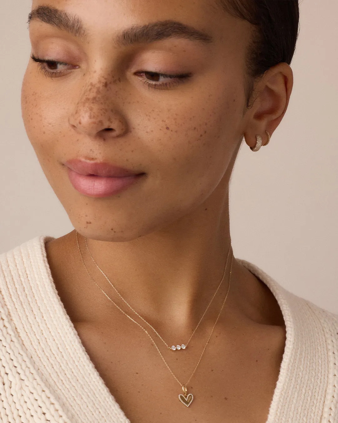 Lab Grown Diamond Halo Row Necklace sold by Gorjana product image thumbnail 3