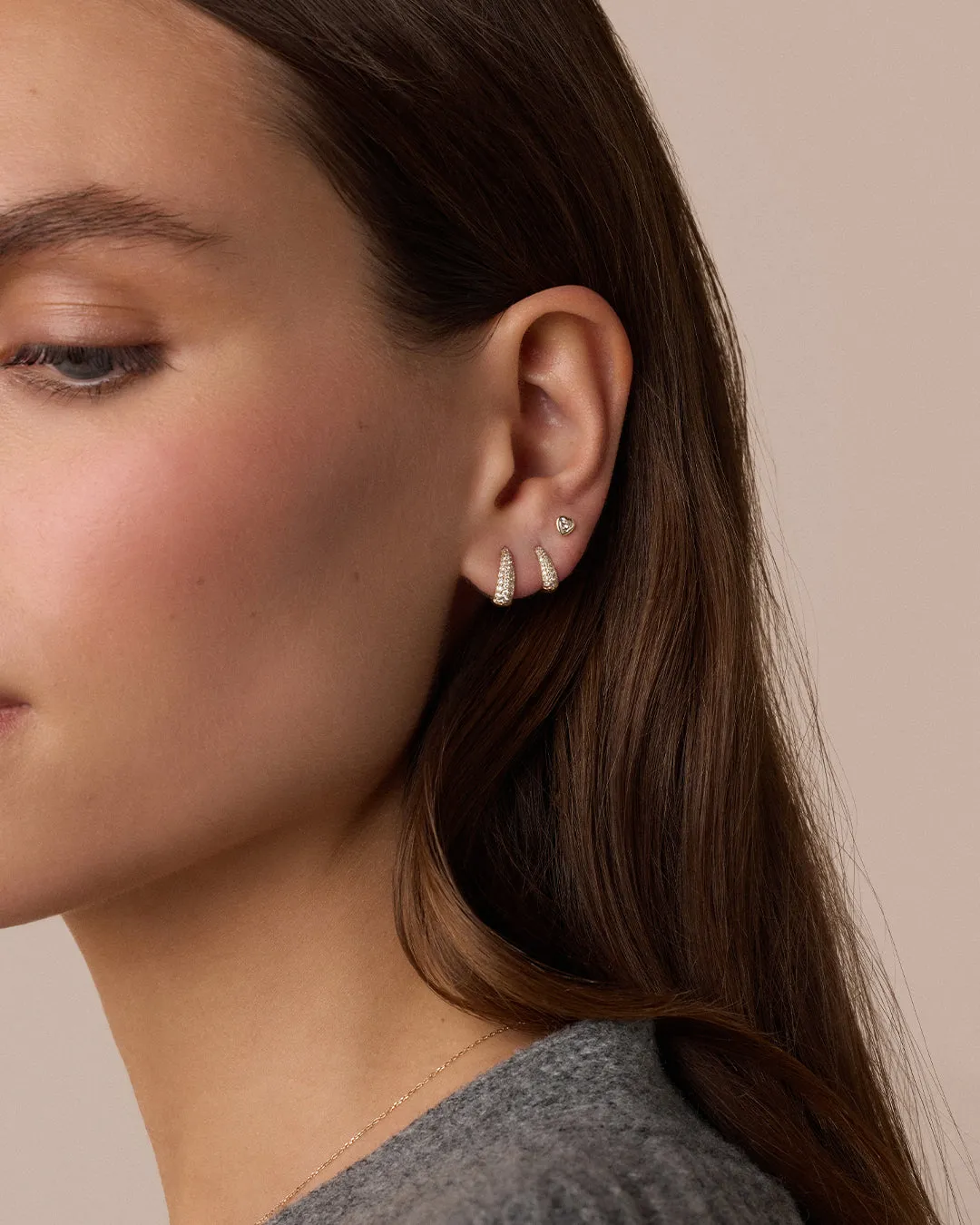 Lab Grown Diamond Heart Flat Back Studs sold by Gorjana product image thumbnail 3