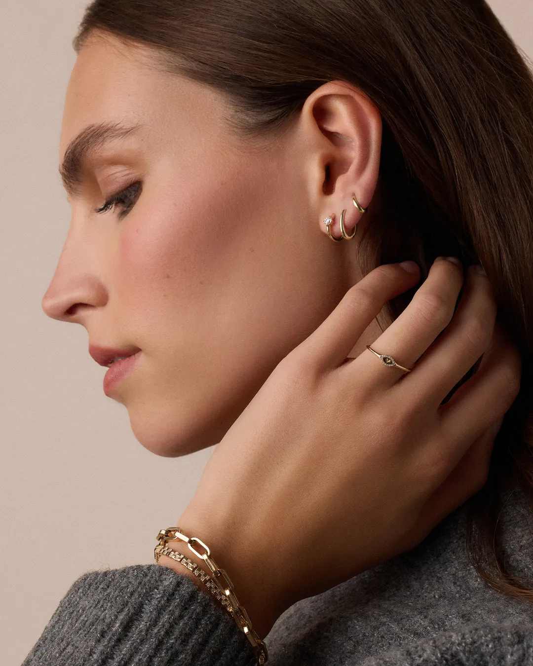 Lab Grown Diamond Solitaire Huggies sold by Gorjana product image thumbnail 3