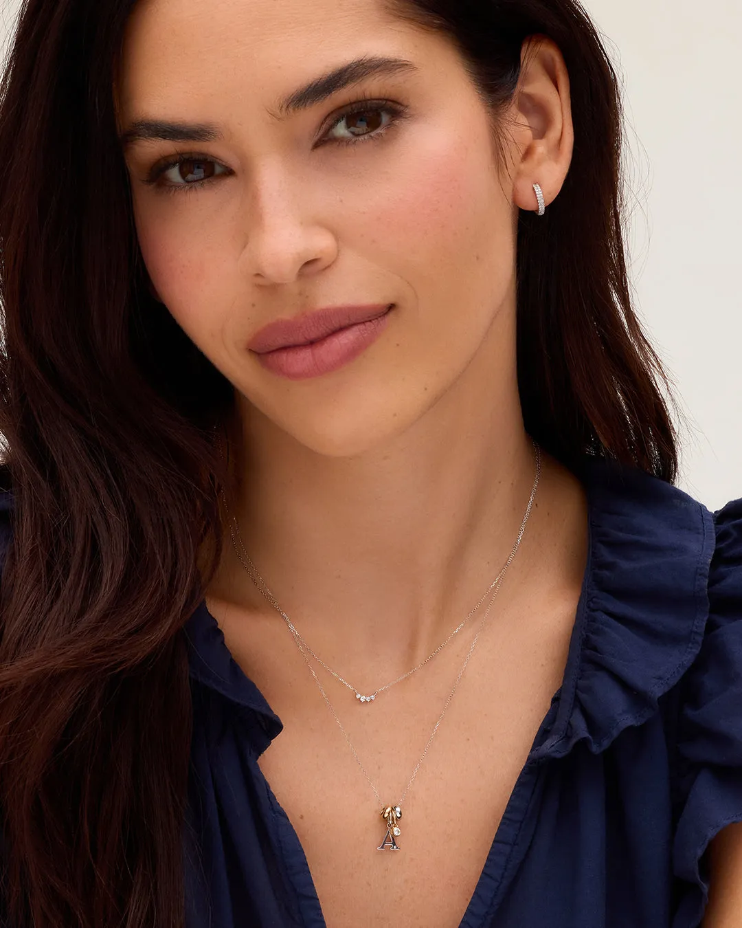 14K White Gold Lou Halo Charm Necklace sold by Gorjana product image thumbnail 3