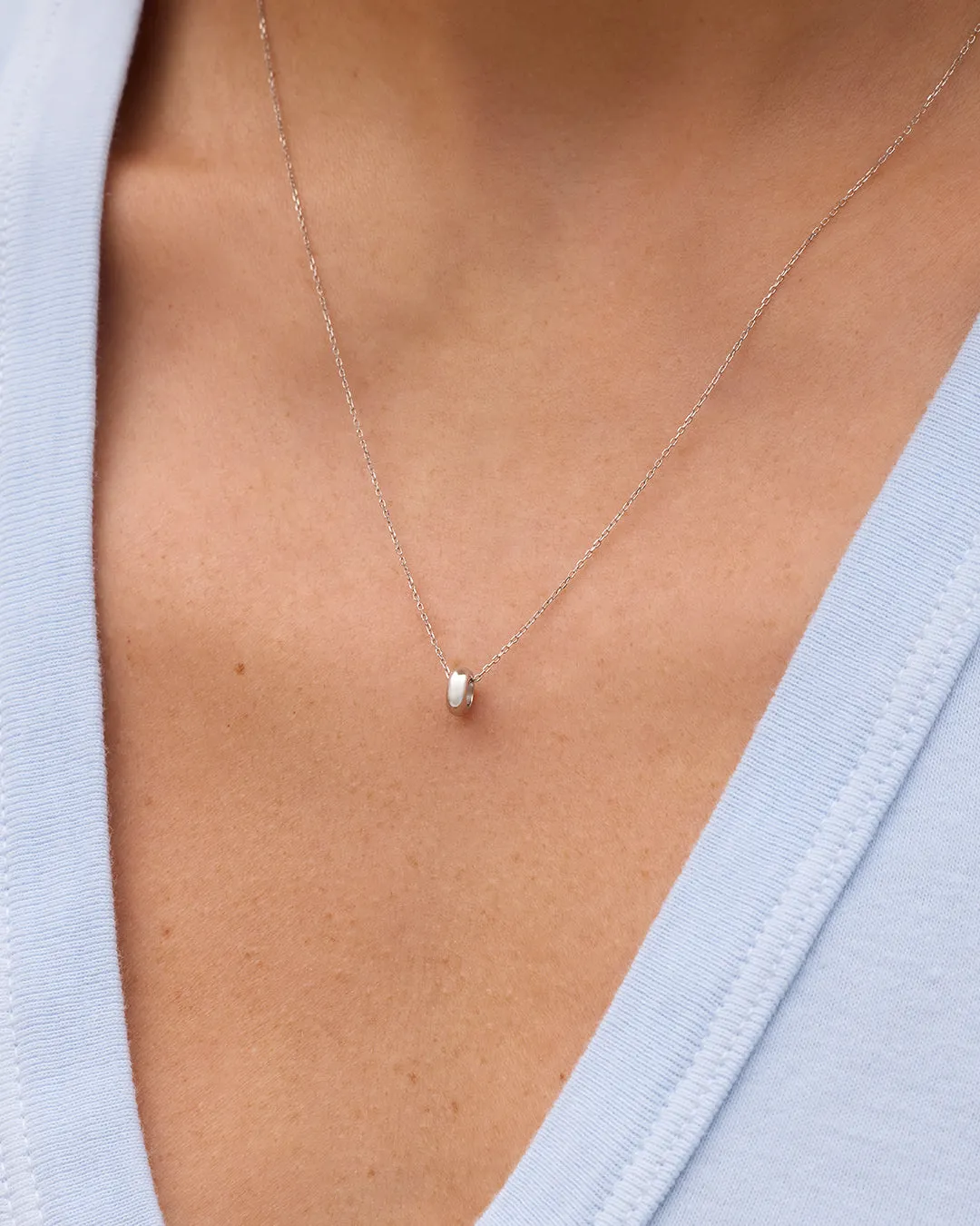 14K White Gold Lou Halo Charm Necklace sold by Gorjana product image thumbnail 2